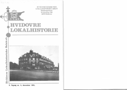 Nr. 4-1991 - Hvidovre Lokalhistoriske Selskab