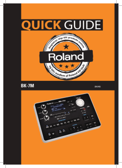 BK-7m Dansk Quick Guide - Roland Scandinavia a/s