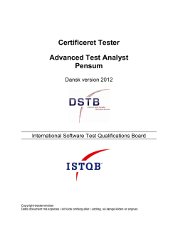ISTQB Advanced Testanalytiker pensum på dansk