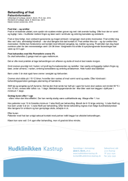 Patientinformation - Hudklinikken i Kastrup