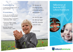 Velkommen til førskole-SFO i Lolland Kommune