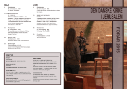 Program for Den Danske Kirke i Jerusalem forår 2015.