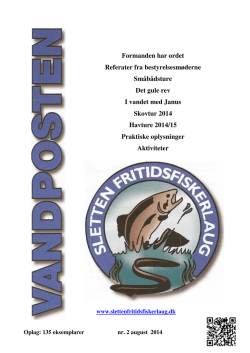Vandposten August 2014 - Sletten Fritidsfiskerlaug