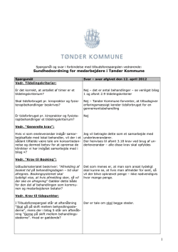 1 Sundhedsordning for medarbejdere i Tønder Kommune