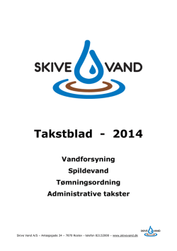 takstblad 2013 - Skanderborg Forsyning
