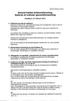 Referat af generalforsamlingen i Grundejerforeningen Højmark