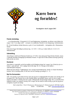 Information om indskolingen på Sorø Borgerskole