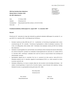 Meddelelse nr. 11/2014: Delårsrapport 1. januar – 31. marts 2014
