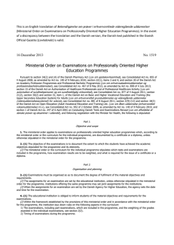 Description of the Danish regulation/legislation for animal