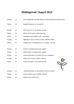 Kostplan for 4 uger - jj