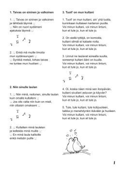 Lataa tästä Lassi laulattaa 1. kansanlaulujen sanat (PDF
