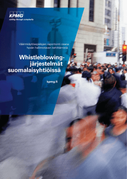 Whistleblowing- järjestelmät suomalaisyhtiöissä