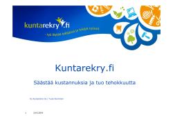 Kuntarekry.fi säästää kustannuksia ja tuo tehokkuutta.