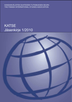 KATSE Jäsenkirje 1/2010 - Kansainvälisten suhteiden tutkimuksen