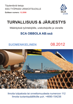 TURVALLISUUS & JÄRJESTYS 08.2012
