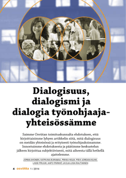 Osviitta 14/1 Dialogisuus, dialogismi ja dialogia