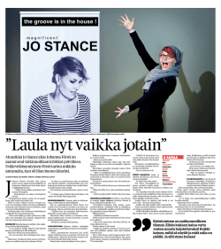 Muusikko Jo Stance alias Johanna Försti on saanut soul