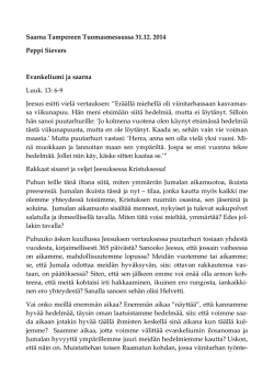 Peppi Sieversin saarna Tuomasmessussa 3112 2014 (pdf)