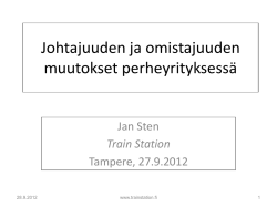 Jan Sten/TrainStation - Pirkanmaan Viestinvaihto