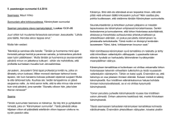 5. paastonajan sunnuntai 2014 - Kauniaisten suomalainen seurakunta