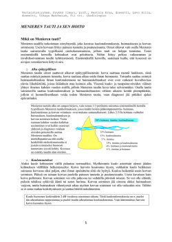 Menieren tauti ja sen hoito (pdf, 482 kb) - Suomen Meniere