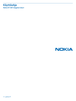Nokia DT-601 langaton laturi -käyttöohje
