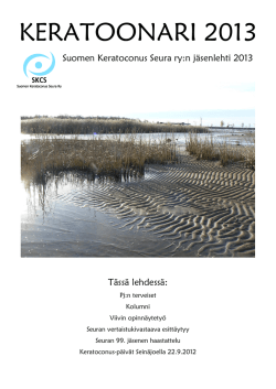 KERATOONARI 2013 - Suomen Keratoconus Seura ry