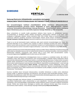 Samsung Electronics kiihdyttämään suomalaisia startuppeja
