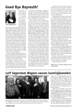 Good Bye Bayreuth! - Suomen Wagner