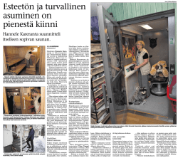 Artikkeli esteettömästä asumisesta, Salon Seudun Sanomat 24.2.2013