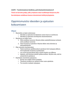 havainnointipohja (pdf) - Palvelujen tuotteistamisen käsikirja
