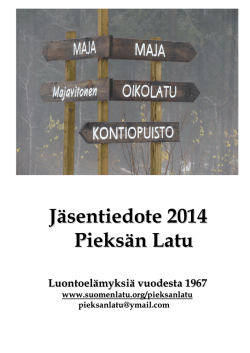 Jäsentiedote 2014 Pieksän Latu