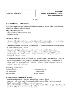 Finn nyelvi előkészítő II. (4. órai anyag)