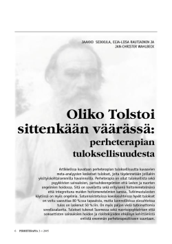 Oliko Tolstoi sittenkään väärässä:
