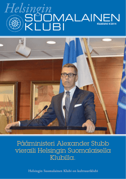 klubilehti 4/2014 verkossa - Helsingin Suomalainen Klubi