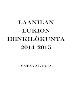 laanilan lukion henkilökunta 2014–2015