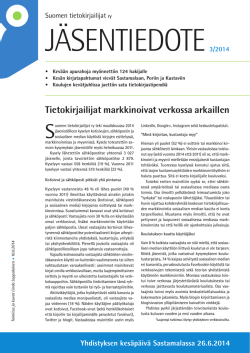 Jäsentiedote 3/2014 - Suomen tietokirjailijat ry