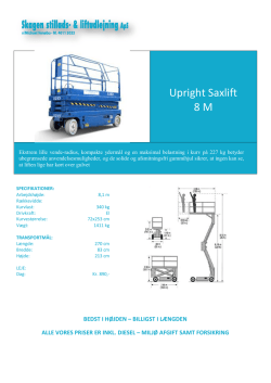 Upright 8 meter saxlift – SL20