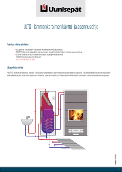 ULTO - lämmönkeräimen käyttö- ja asennusohje