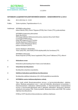 Soterkon laajennetun johtoryhmän pöytäkirja 28.11.2014