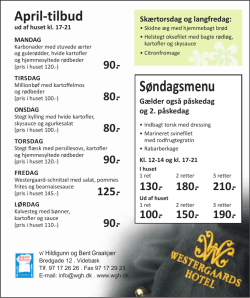 Dagens menu - Westergaards Hotel