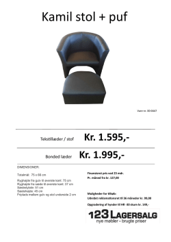 Kamil stol + puf - 123Lagersalg.dk