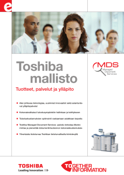 Toshiba mallisto - Toshiba Tec Nordic