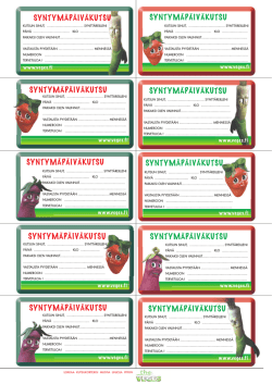 SYNTYMÄPÄIVÄKUTSU SYNTYMÄPÄIVÄKUTSU