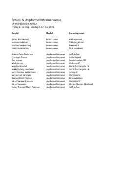 Senior- & Ungdomselitetrænerkursus