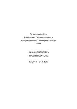 Linja-autoasemia koskeva työehtosopimus 1.2.2014 - 31.1