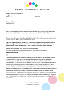 Tästä lausuntoon - Suomen Lastenhoitoalan Liitto SLaL ry