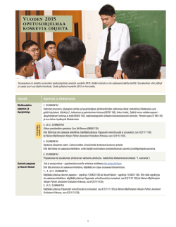 Vuoden 2015 opetusohjelmaa koskevia ohjeita