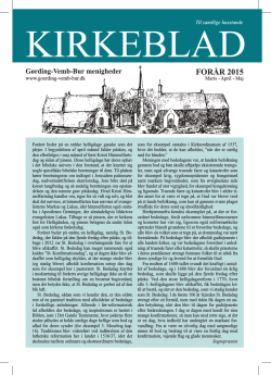 Kirkeblad - forår 2015