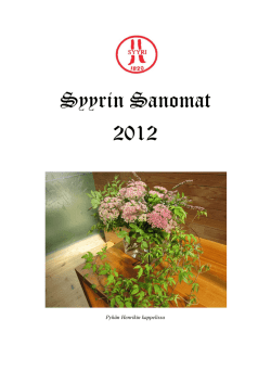 Vuoden 2012 numero PDF - Fredrica ja Matti Syyrin sukuseura